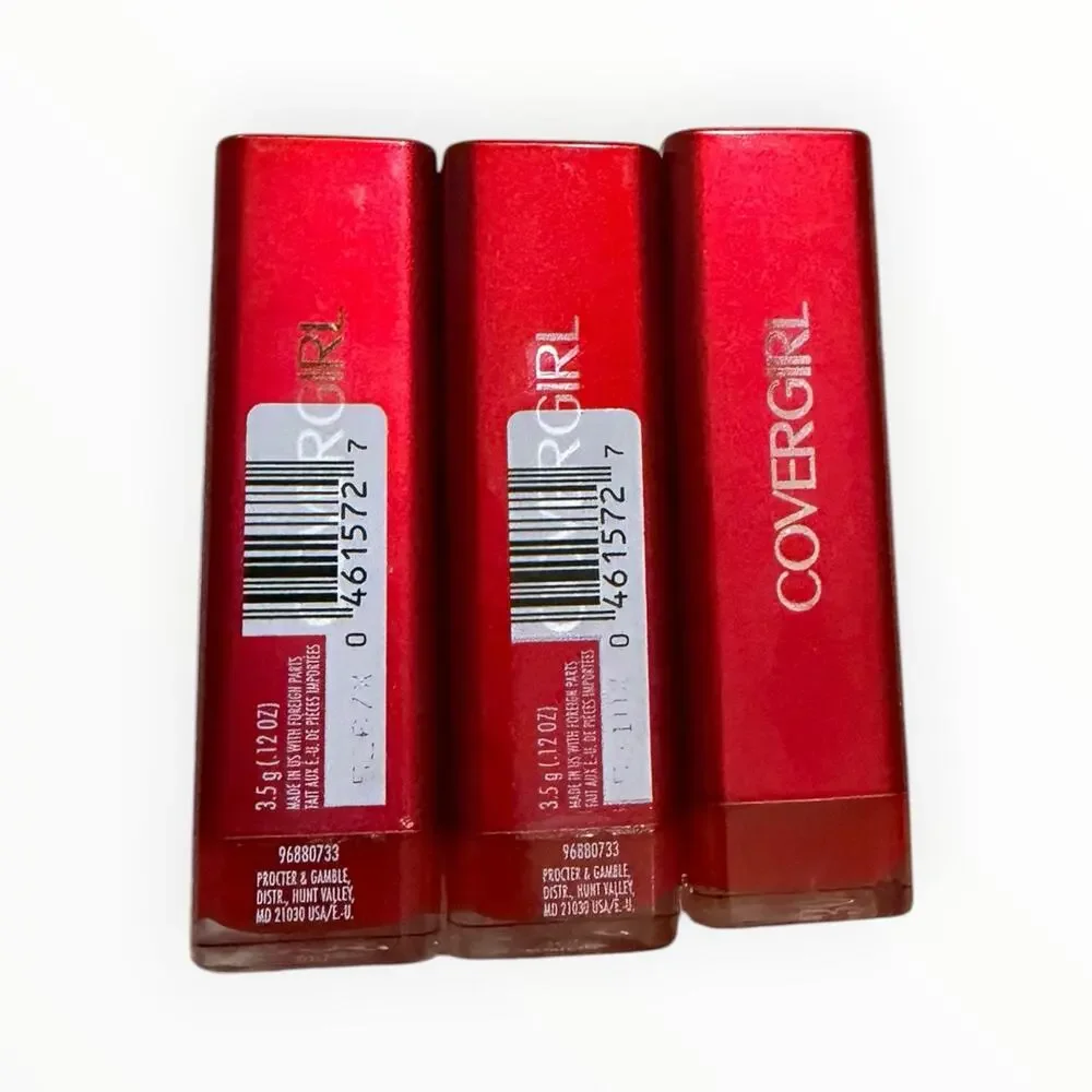 Lot of 3 Covergirl Colorlicious Lipstick 305 Hot Chaleur Red HTF Sealed